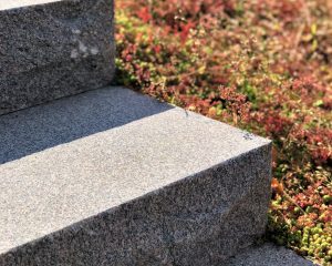 Granit trappa på nära håll